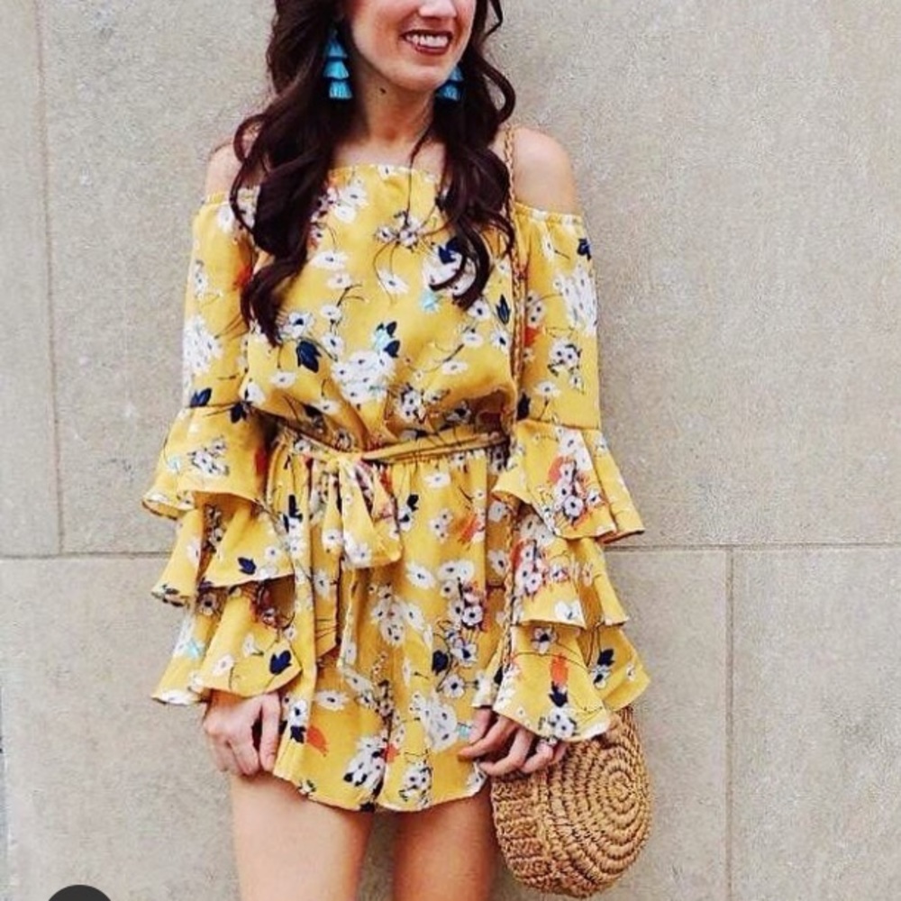 Yellow Floral Romper